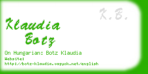 klaudia botz business card